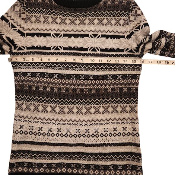 Neve Zoe Fair Isle Snowflake Crewneck Sweater, Merino wool blend, sz Small - Picture 6 of 9